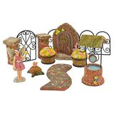 Arcadia Garden Products Pebble Lane Peri Bahçesi Seti, Poliresin, 11 Parça