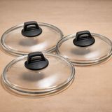 Arcak2 18 cm 20 cm 22 cm Tencere Cam Kapağı Ekonomik 3 Lü Set