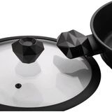 Arcak2 Diamond Kulp + 24 cm Tencere Sahan Tava silikon Cam Kapağı (DİKKAT TENCERE YOKTUR)