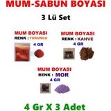 Arcan Mum Boyası Renk Seçiniz Sabun Boyası Katı ve Jel Mum Boyası Yağ Bazlı Boya - 3lü-set-turuncu-kahve-mor