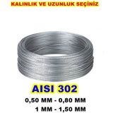 Arcan Paslanmaz Çelik Tel Kalınlık Hobi Çit Olta Malzemesi El Işi Malzemesi Çilingir Takı Yap - 1.5mm 5 Metre