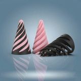 Arcanium Spiral Geçmeli Koni Stres Çarkı - Masaüstü Dekoratif Obje Görsel Illüzyon - Fidget Stres Oyuncağı - Pembe