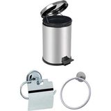 Arçe 3 Lt Paslanmaz Çöp Kovası Kağıtlık Oval Havluluk