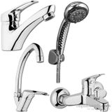 ARÇE 4 Parça Lavabo Eviye Banyo Bataryası Duş Seti E7898