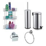 ARÇE 5 Parça Paslanmaz Banyo Seti 5Lt Çöp Kovalı E7998