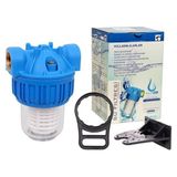 Arçe Aquafer Kireç Kırıcılı 3/4 Girişli Sliphoslu Pislik Tutucu Tombul Filtre Kabı - Mavi - MAVİ