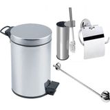 ARÇE Banyo 5 Lt Çöp Kovası Seti Çöp Kovası Fırça Kağıtlık Havluluk E7827
