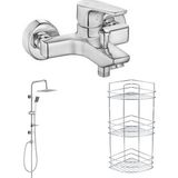 Arçe Eca Niobe Banyo Bataryası Tepe Duş Set 3 Lü Köşe Raf