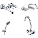 Arçe Klasik Çevirmeli Banyo + Kuğu Evye + Lavabo Bataryası + Duş Takımı