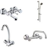 Arçe Klasik Çevirmeli Banyo + Kuğu Evye + Lavabo Bataryası + Sürgülü Duş Takımı