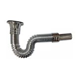 Arçe Körüklü Lavabo Sifonu Krom - 30 cm - Parlak Siyah