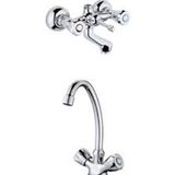 Arçe Krom Klasik Çevirmeli Banyo ve Eviye Bataryası