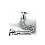 Arçe Krom Körüklü Lavabo Eviye Sifonu Adaptör Conta - 30 cm - Mat Eloksal (Alüminyum)