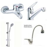Arçe Mix Spiralli Evye + Banyo + Sabit Lavabo Bataryası ve Sürgülü Duş Takımı