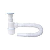 Arçe Taslı Körüklü Lavabo Evye Sifonu - 30 cm - Beyaz