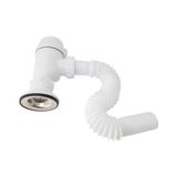 Arçe Taslı Körüklü Lavabo Sifonu - 20 cm - Mat Beyaz