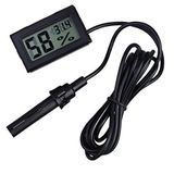 ARCELI 1PCS 2'si 1 Adet Dijital LCD Gömülü Termometre Higrometre Harici Sürüngen Küvöz Akvaryumu Küvöz Küvöz Kanatlı Hayvanları için - Siyah