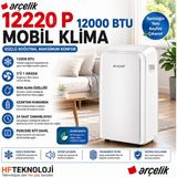 Arçelik 11680 Btu/h Mobil Portatif Klima Beyaz+ Dijital Mutfak Tartısı Hediye