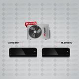 Arçelik 1+2 Multi Sistem Klima / 24100 Md Pro Dış Ünite ( 12.000 Btu Siyah Iç Ünite + 18.000 Btu Siyah Iç Ünite )