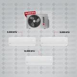Arçelik 1+2 Multi Sistem Klima / 24100 Md Pro Dış Ünite (9 Btu Beyaz + 9 Btu Beyaz + 12 Btu Beyaz Iç Üniteler)