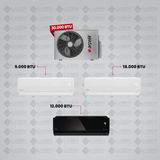Arçelik 1+3 Multi Sistem Klima / 30100 Md Pro Dış Ünite ( 9 Btu Beyaz + 18 Btu Beyaz + 12 Btu Siyah Iç Üniteler )