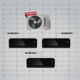 Arçelik 1+3 Multi Sistem Klima / 36100 Md Pro Dış Ünite ( 2 Adet 12 Btu Siyah + 18 Btu Siyah Iç Üniteler )