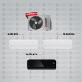 Arçelik 1+3 Multi Sistem Klima / 36100 Md Pro Dış Ünite ( 9 Btu Beyaz + 18 Btu Beyaz + 18 Btu Siyah Iç Üniteler )