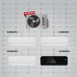 Arçelik 1+4 Multi Sistem Klima / 36100 Md Pro Dış Ünite ( 2 Adet 9.000 Btu Beyaz + 12 Btu Beyaz + 12 Btu Siyah Iç Üniteler )