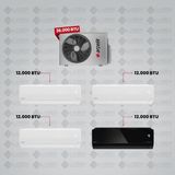 Arçelik 1+4 Multi Sistem Klima / 36100 Md Pro Dış Ünite ( 3 Adet 12 Btu Beyaz + 12 Btu Siyah Iç Üniteler )