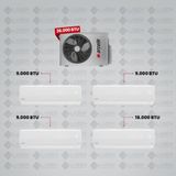Arçelik 1+4 Multi Sistem Klima / 36100 Md Pro Dış Ünite ( 3 Adet 9.000 Btu Beyaz + 18 Btu Beyaz Iç Üniteler )