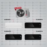 Arçelik 1+4 Multi Sistem Klima / 36100 Md Pro Dış Ünite ( 9 Btu Beyaz + 3 Adet 12 Btu Siyah Iç Üniteler )