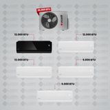 Arçelik 1+5 Multi Sistem Klima / 36100 Md Pro Dış Ünite ( 2 Adet 9 Btu Beyaz + 2 Adet 12 Btu Beyaz + 12 Btu Siyah Iç Üniteler )
