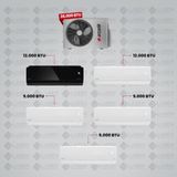 Arçelik 1+5 Multi Sistem Klima / 36100 Md Pro Dış Ünite ( 3 Adet 9 Btu Beyaz + 12 Btu Beyaz + 12 Btu Siyah Iç Üniteler )
