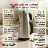 Arçelik 1650 W Çelik Çay Makinesi+ Dijital Mutfak Tartısı Hediye - Gri