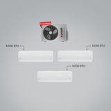 Arçelik - 9000 BTU + 9000 BTU + 9000 BTU İç Ünite (1 adet Dış Ünite = 3 adet İç Ünite) 18000 BTU 1+3 Multi Inverter Klima