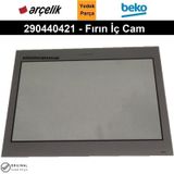 Arçelik Ankastre Fırın İç Cam / Kapak Camı Gri 290440421
