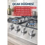 Arçelik Ankastre Ocak Düğme D 611 EI 4 Adet Fırın İçin Uyumlu Yedek Parça 110246585