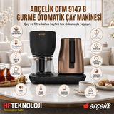 Arçelik Bakır Gövde Malzemesi ile Cfm 9147 B Gurme Otomatik Çay & Filtre Kahve Makinesi
