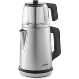 Arçelik Çay Makinesi – 1,7 L Su Isıtıcı, 0,7 L Cam Demlik, İnoks Çelik Gövde, Hızlı Demleme ve Enerji Tasarrufu Özellikli - Gri