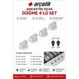 Arçelik FIRIN OCAK DÜĞME TAKIMI NO: 81 POŞETLİ (ÜNİVERSAL) KROM ÇİZGİLİ
