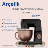 Arçelik Gurme Profesyonel Mutfak Makinesi 1000 W Standlı Mikser Hız Ayarı 12 Özellikli