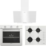 Arçelik Harmoni Beyaz Cam Ankastre Set Modeli (Afc 222 Hbd Fırın - Ocd T 601-1 Ehbd Ocak) Modern Tasarım