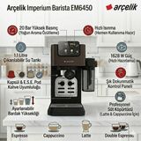 Arçelik Imperium Barista Yarı Otomatik Espresso Makinesi + Çikolata Aromalı Kapsül Kahve 10'lu 52 G Hediye - 20.5 cm x 31 cm x 42.5 cm