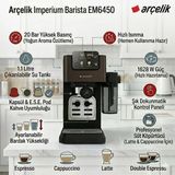 Arçelik Imperium Barista Yarı Otomatik Espresso Makinesi Em6450+ Çikolata Aromalı Kapsül Kahve 10'Lu 52 G Hediye