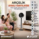 Arçelik Kullanımı Kolay Dijital Kontrol Paneli ve 55 Watt Güçlü Motoru ile Güçlü Ayaklı Vantilatör - Siyah