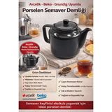 Arçelik Orjinal Se 9035 I Se 9036 I Inox Semaver Uyumlu Porselen Demlik (Renk Gri) Süzgeçsiz