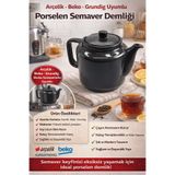 Arçelik SE 9035 I -SE 9036 Semaver Gri Porselen Demlik