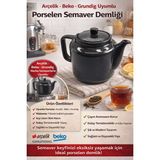 Arçelik Semaver Gri Poselen Demlik 3285 Pı Inox