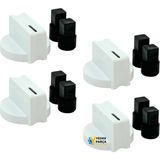 Arçelik Uyumlu Ocd T 752-1 Dwkb Gazlı Ocak Düğmesi Takımı – 4’lü Beyaz - Adet-Set