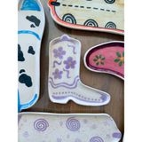 Arche Ceramic El Yapımı Seramik Servis Tabağı - Kovboy Çizme 5 - 19X16 cm - Tekli - 19 x 16 cm